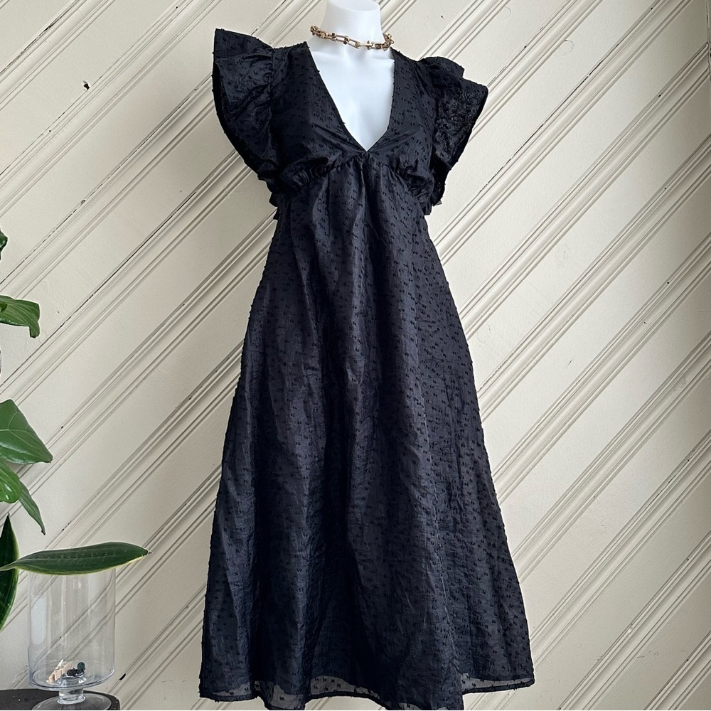 Chelsea 28 Ruffle Cap Sleeve Organza Midi Dress XXS - Picture 6 of 14